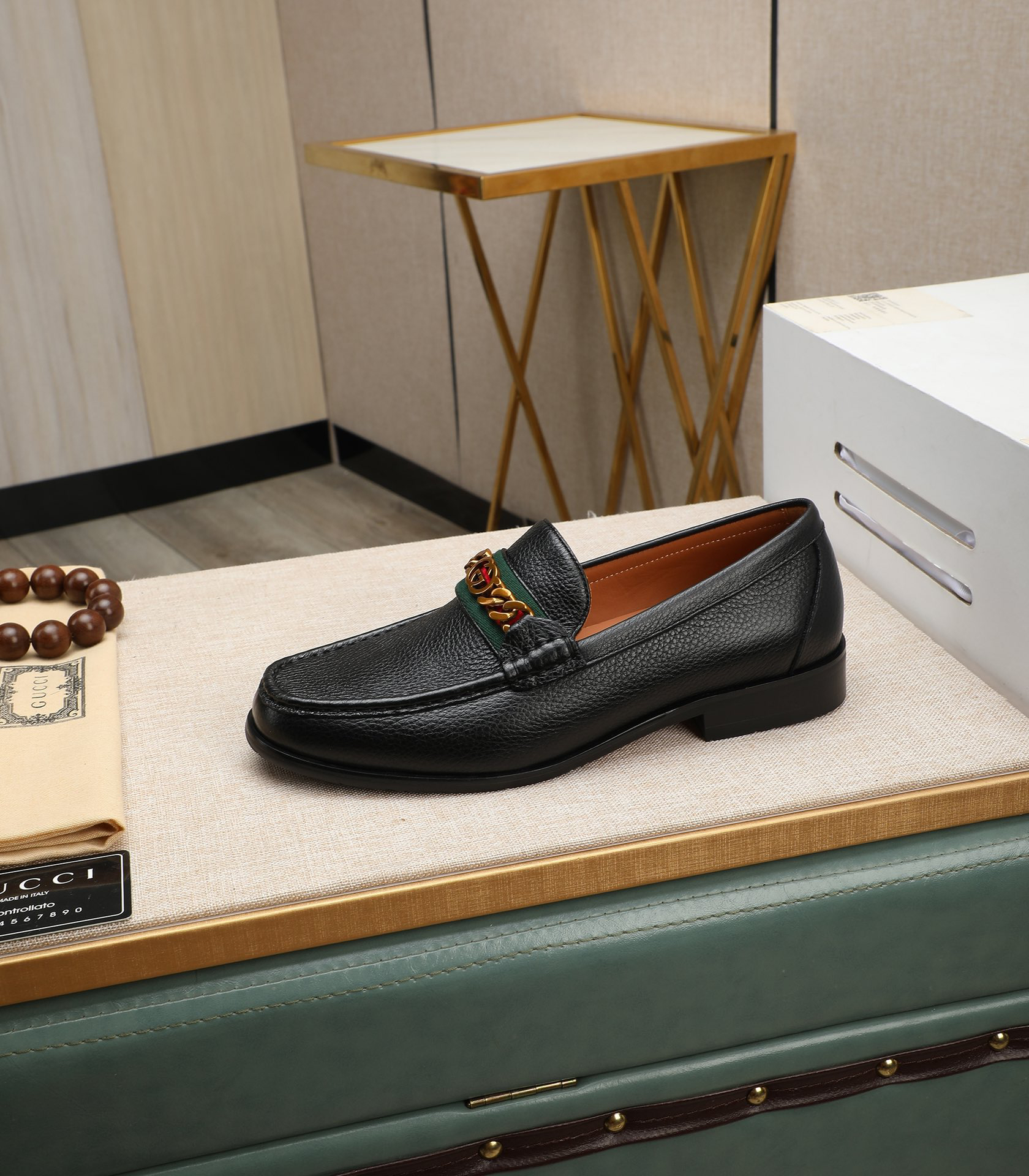 Gucci men's leather shoes-9