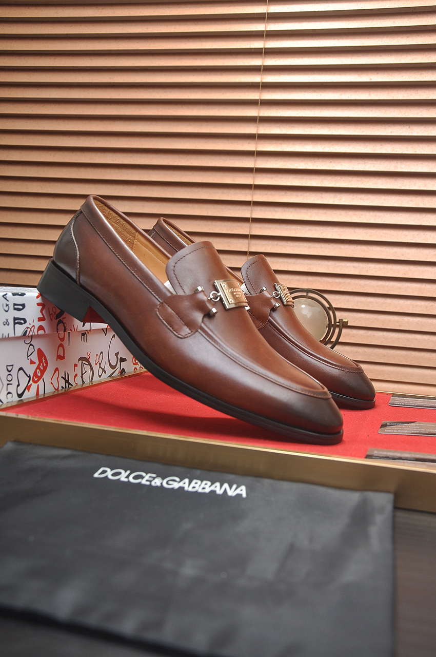 D&G men's leather shoes-82