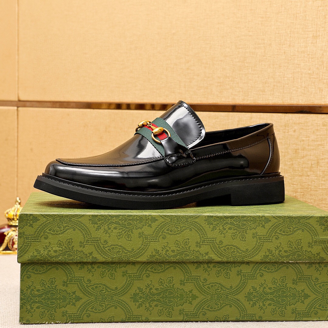 Gucci men's leather shoes-116