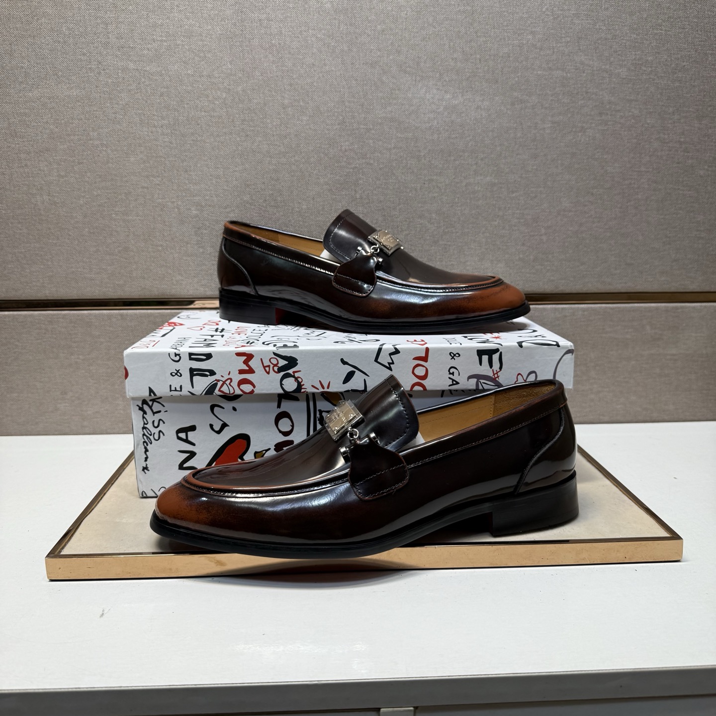 D&G men's leather shoes-104