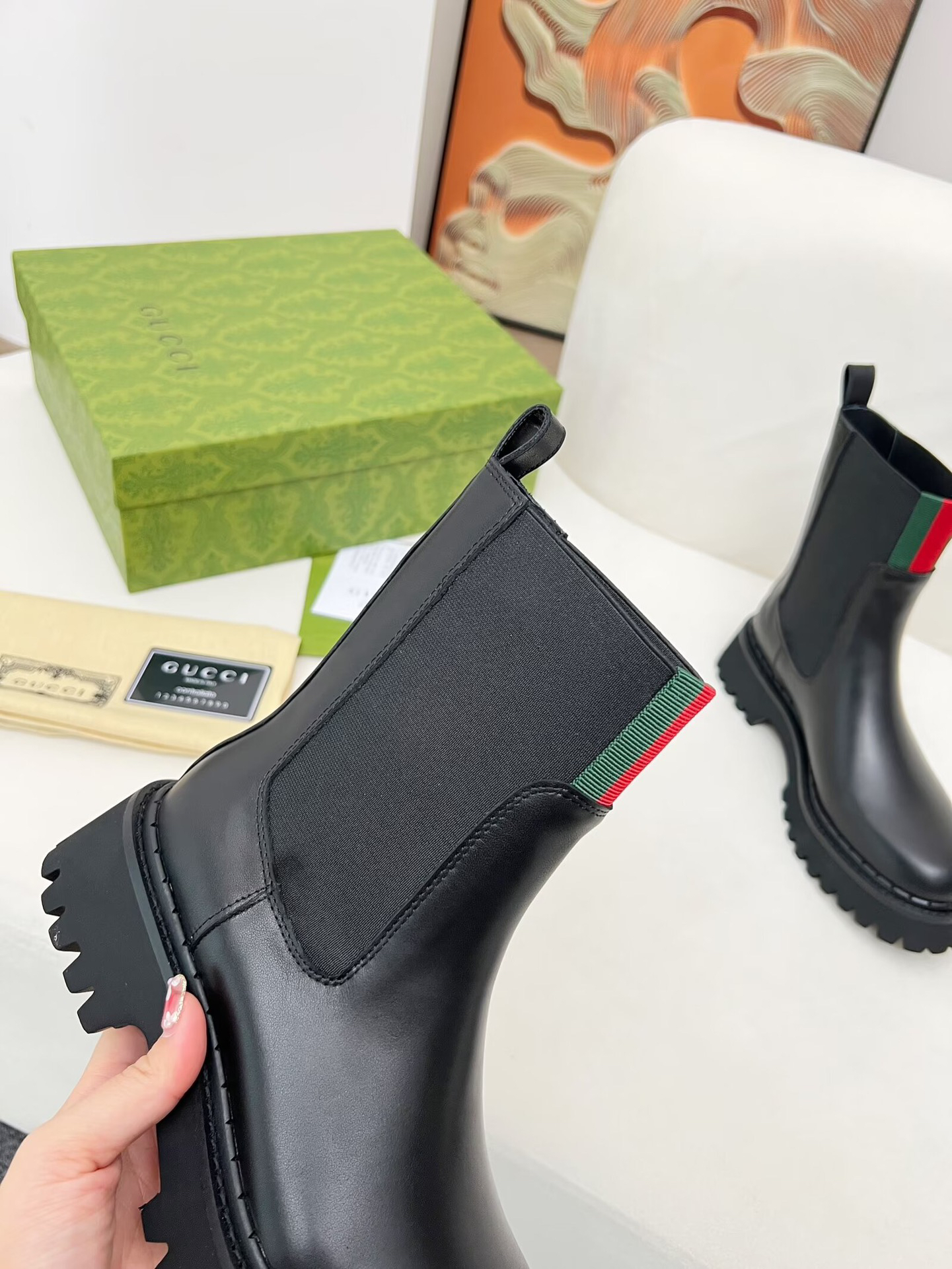 Gucci women's leather shoes-7