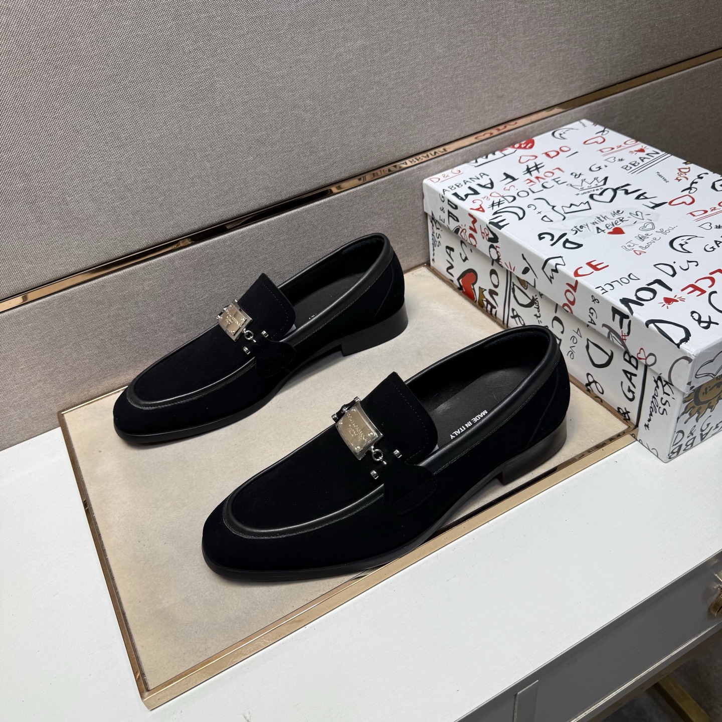 D&G men's leather shoes-109