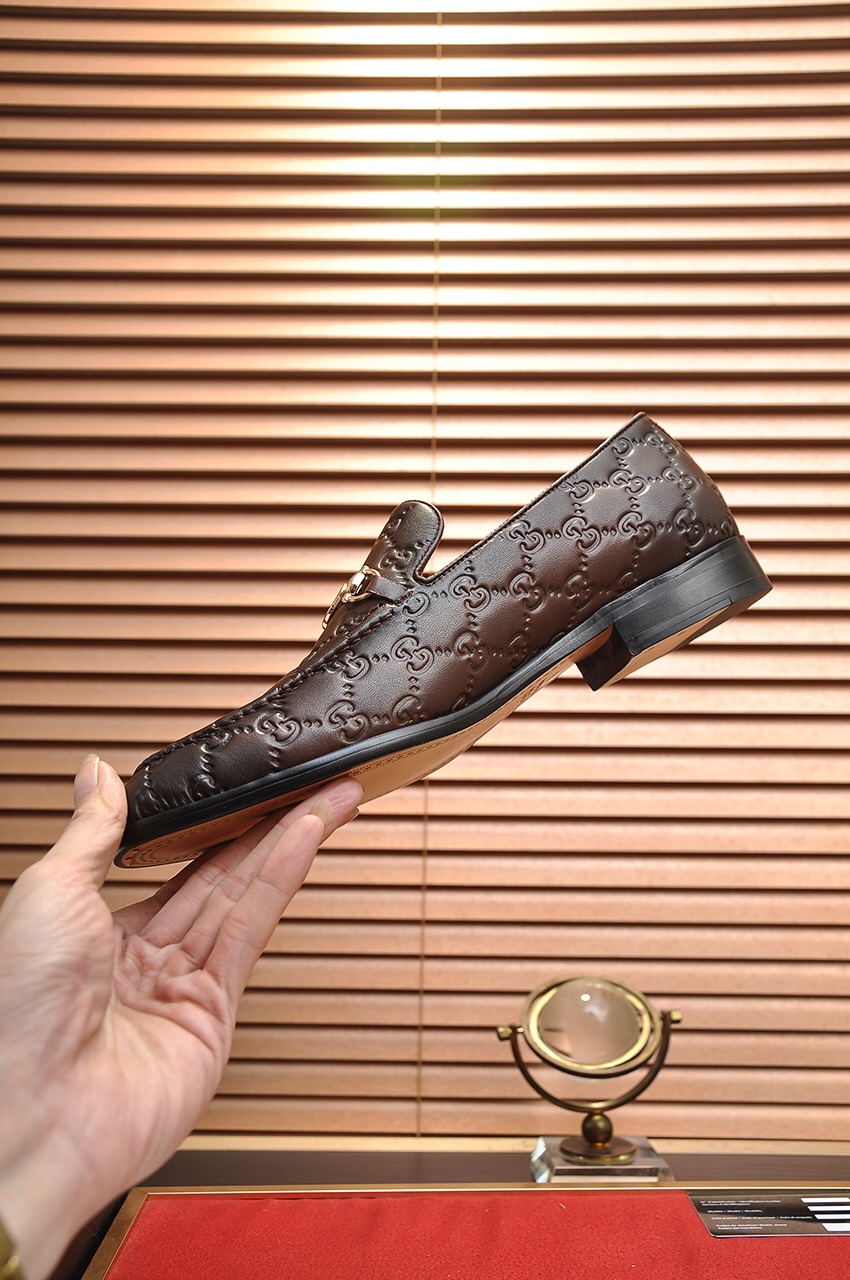 Gucci men's leather shoes-24
