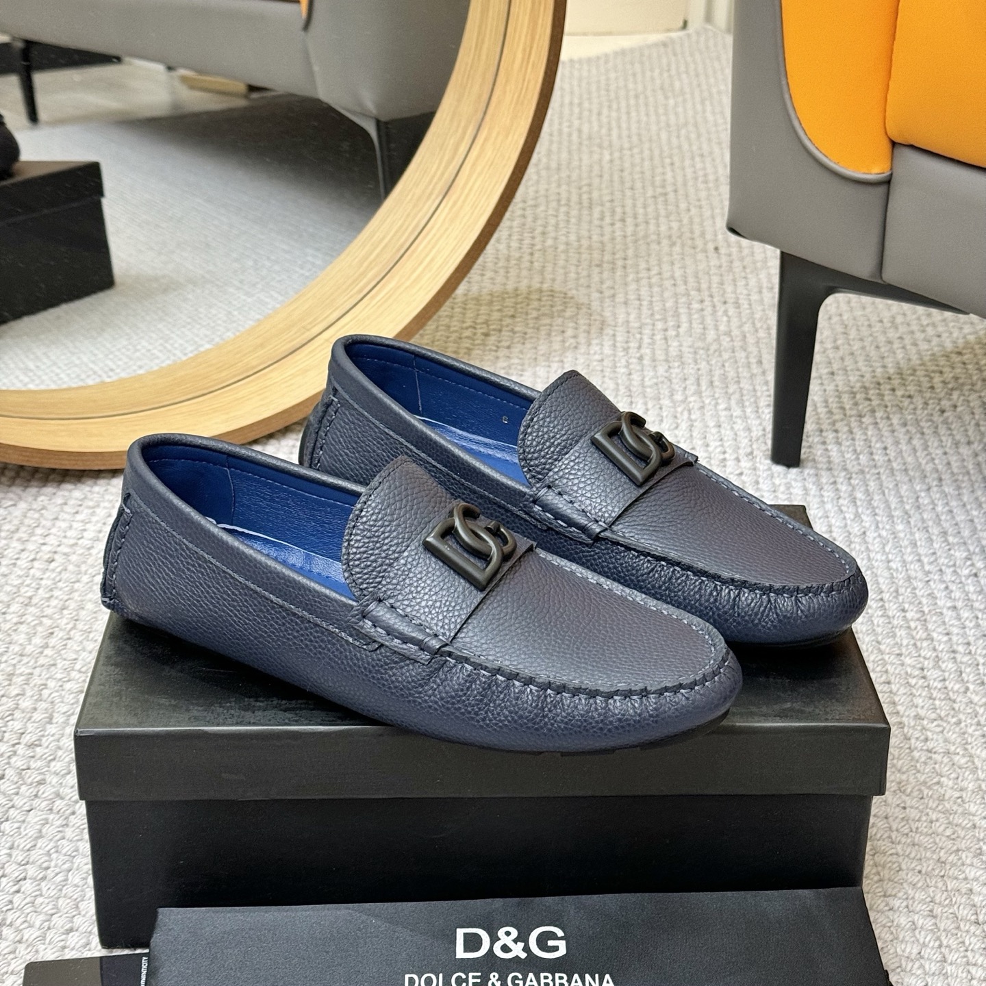 D&G men's leather shoes-78