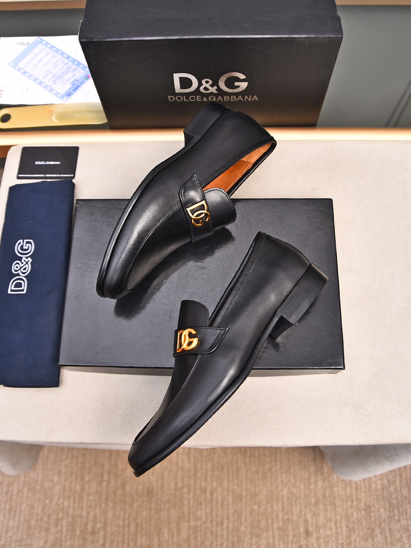 D&G men's leather shoes-14