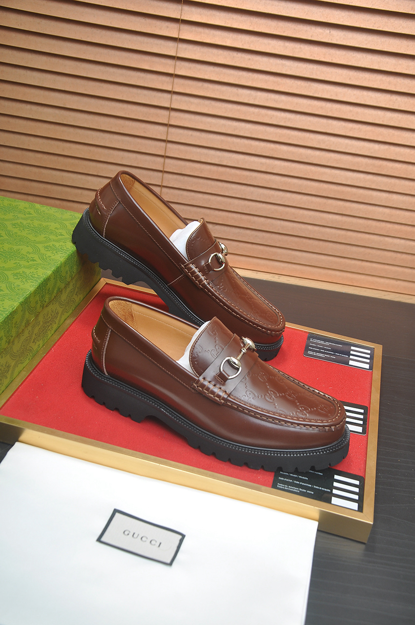 Gucci men's leather shoes-25