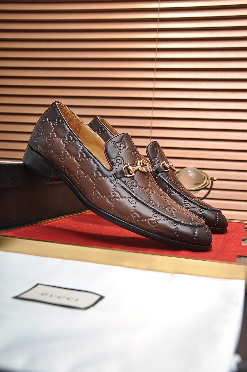 Gucci men's leather shoes-24