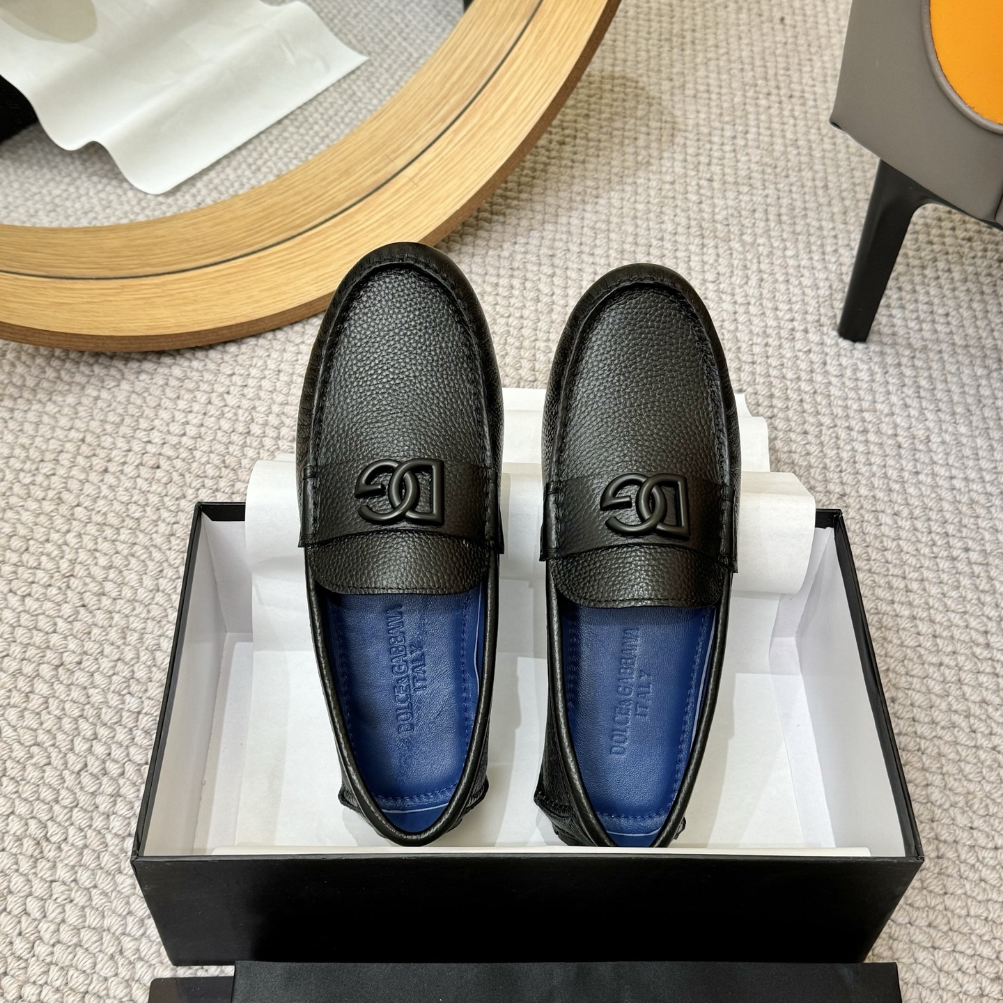 D&G men's leather shoes-77