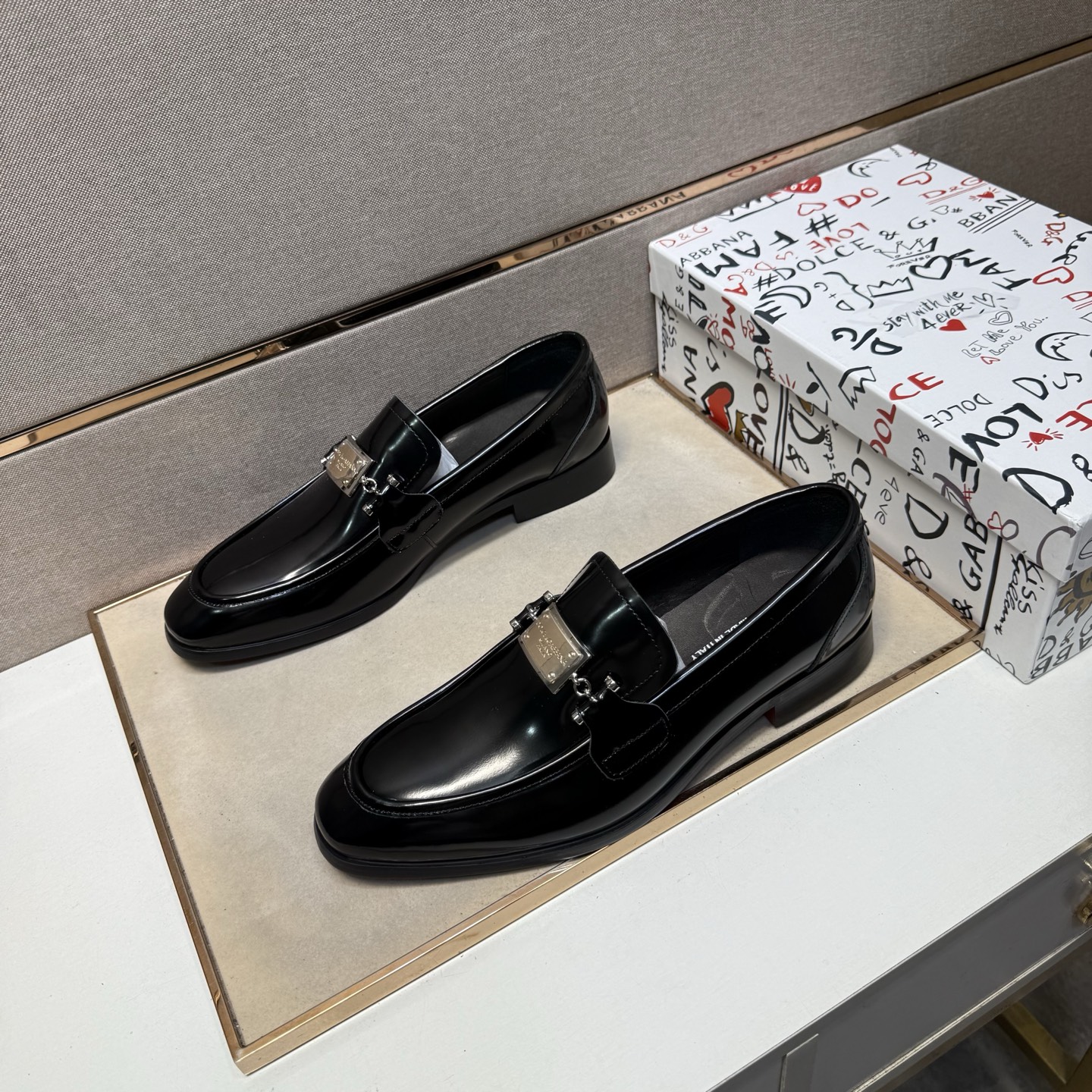 D&G men's leather shoes-37