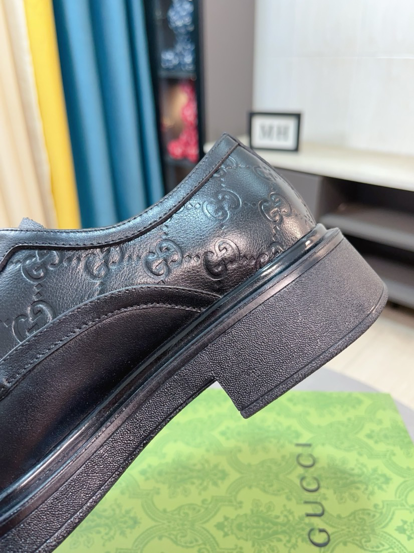 Gucci men's leather shoes-2