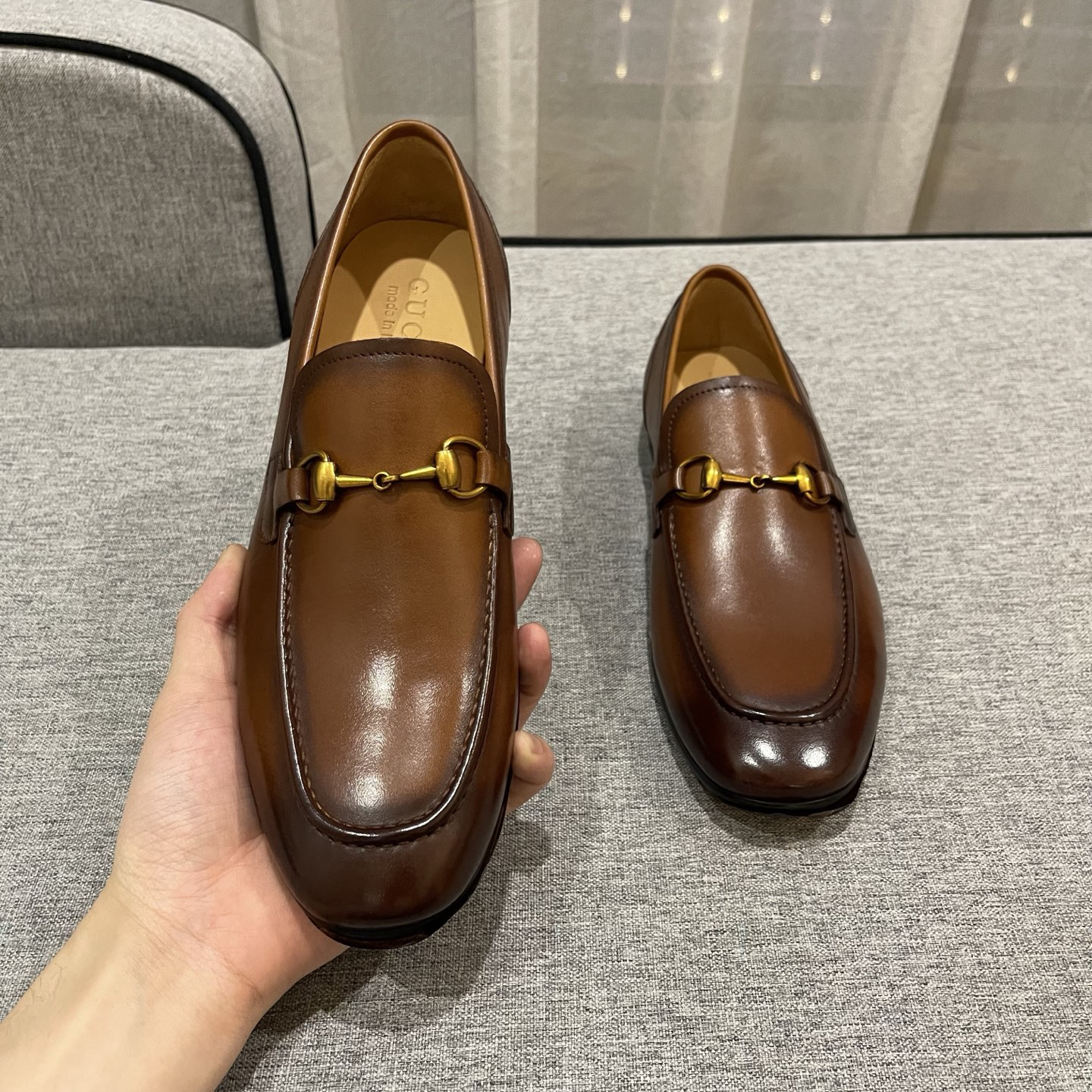 Gucci men's leather shoes-28