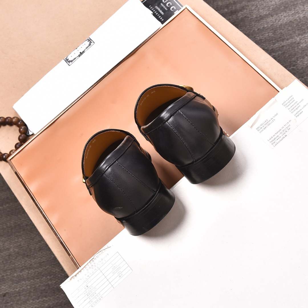 Gucci men's leather shoes-12