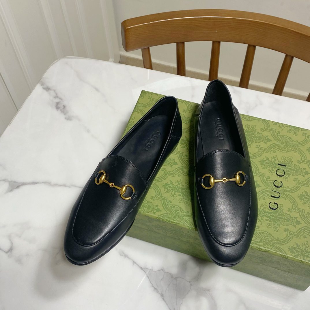 Gucci women's leather shoes-1