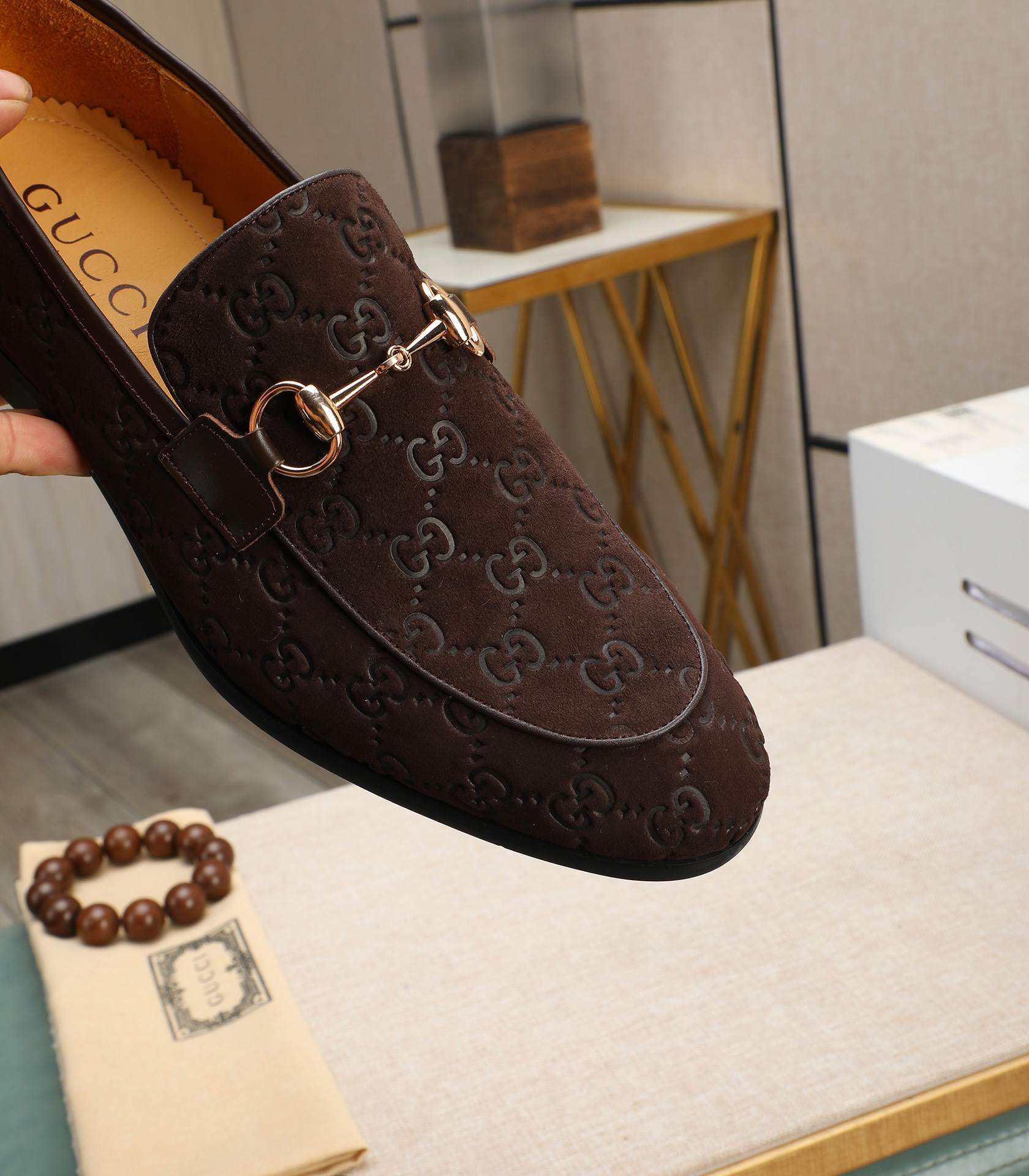 Gucci men's leather shoes-73