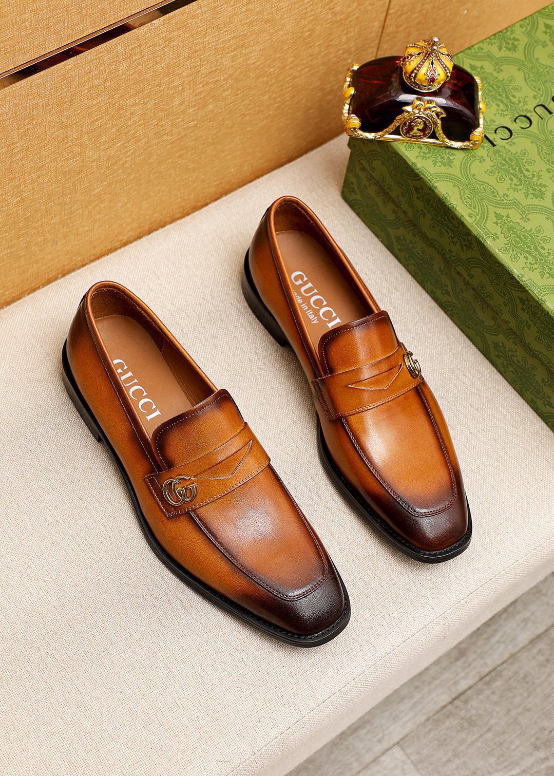 Gucci men's leather shoes-71