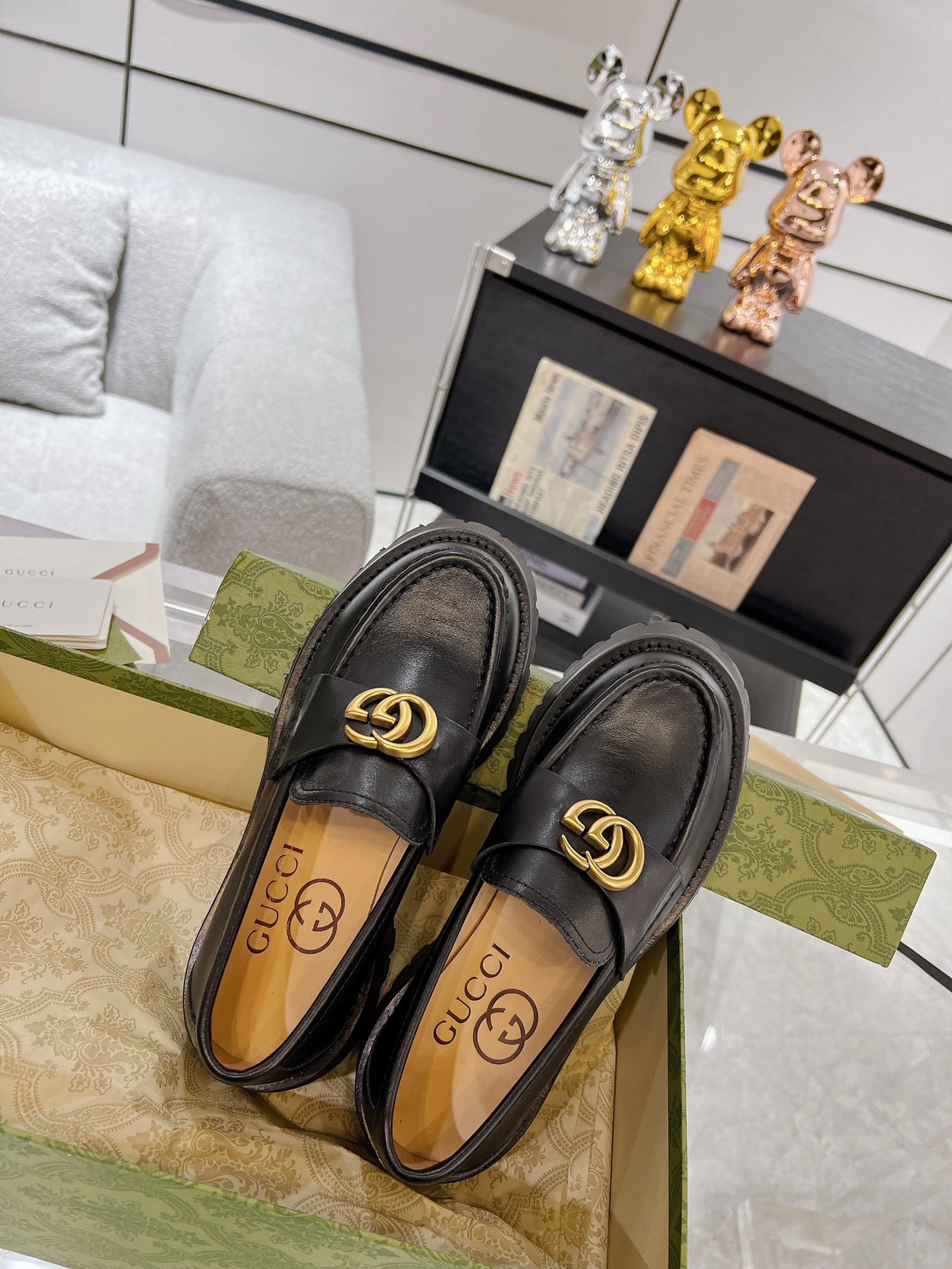 Gucci women's leather shoes-72