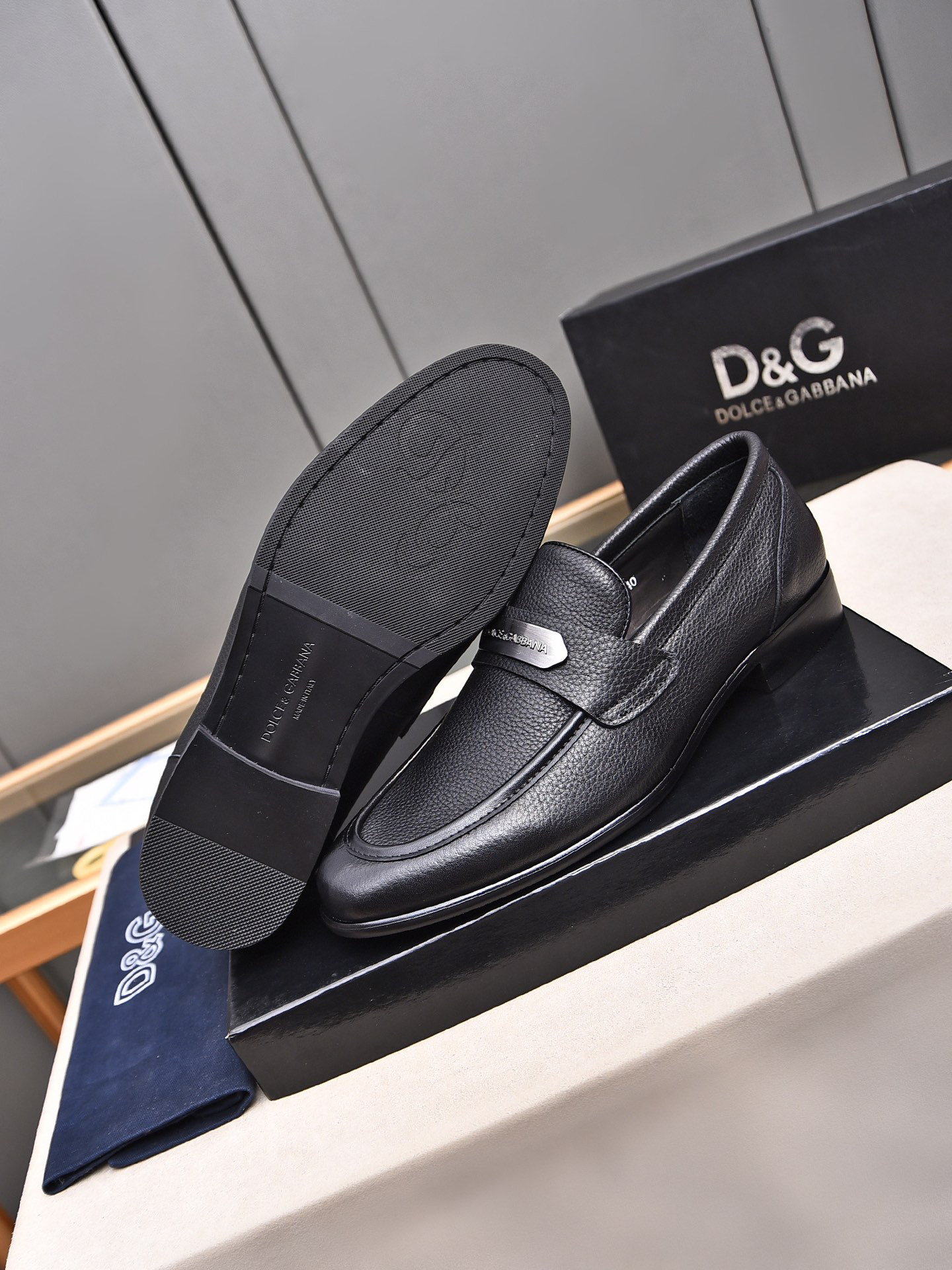D&G men's leather shoes-10