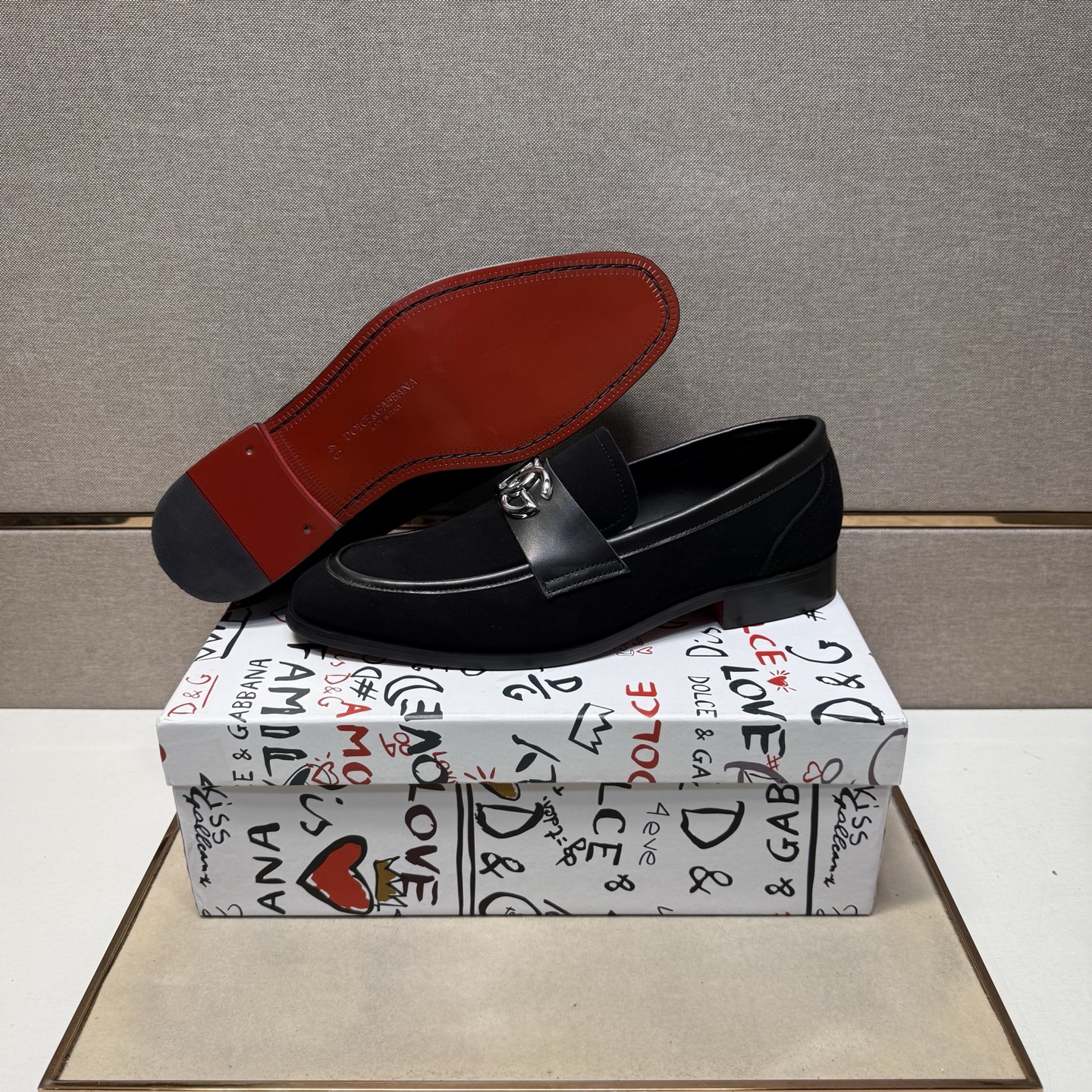 D&G men's leather shoes-112