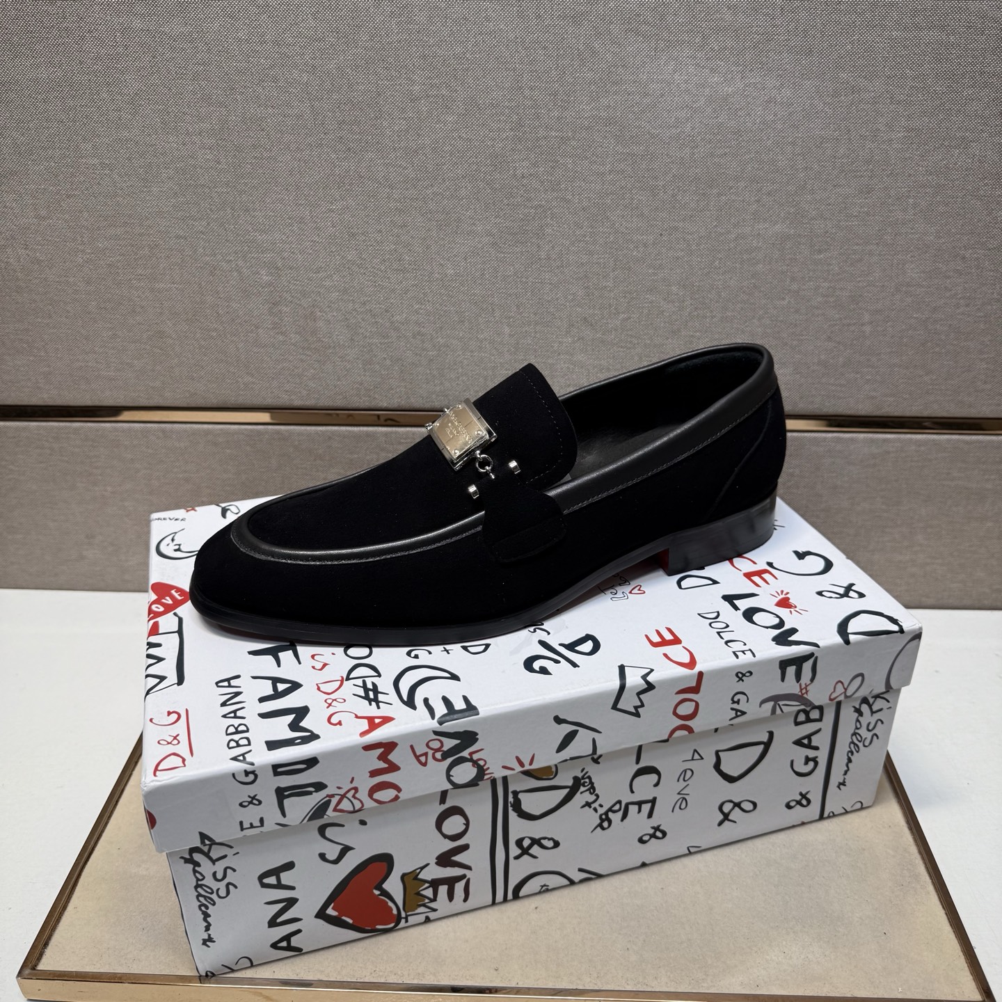 D&G men's leather shoes-109