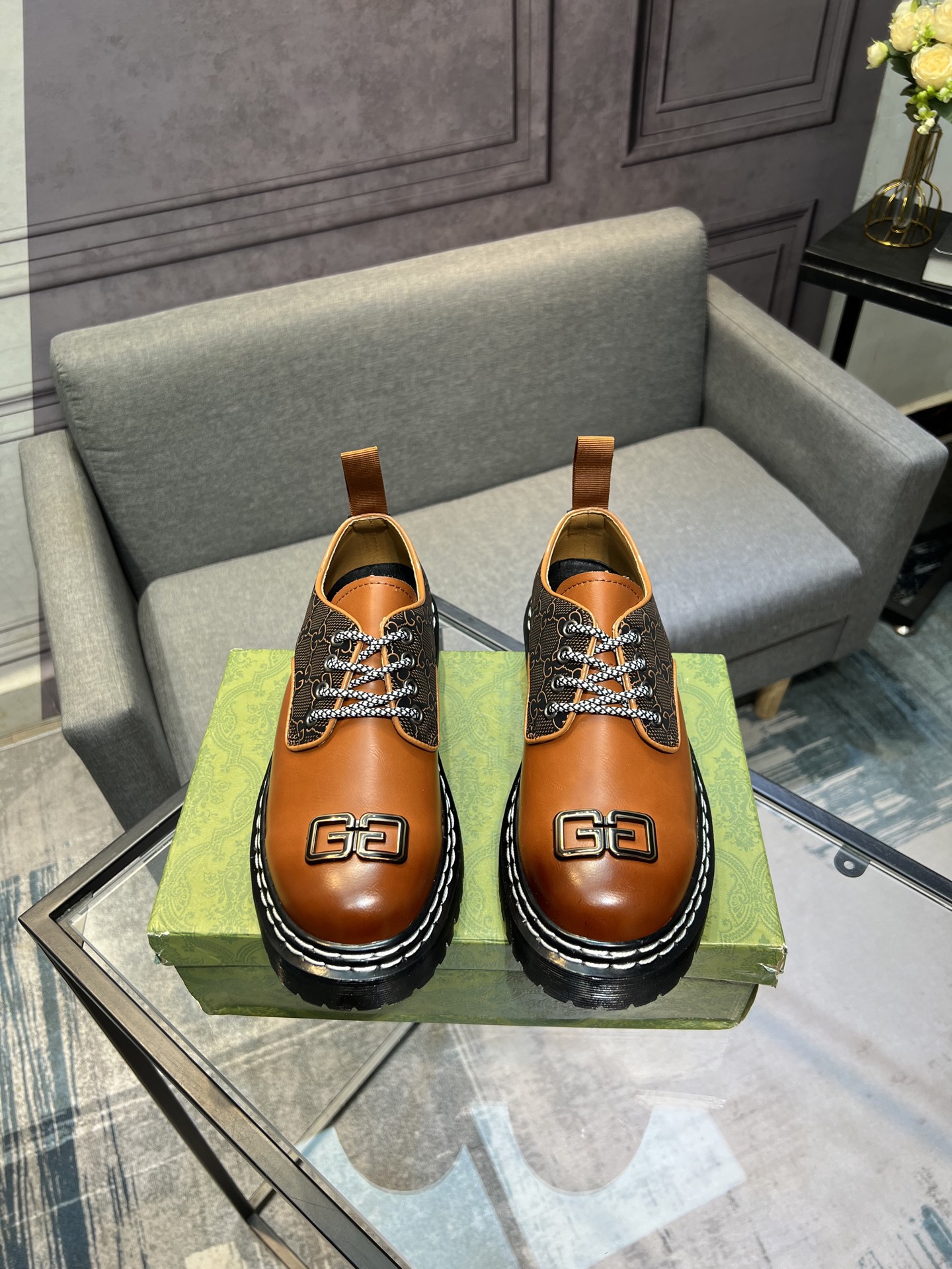 Gucci men's leather shoes-47