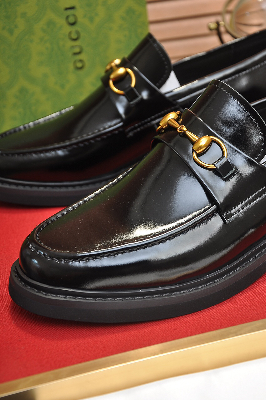 Gucci men's leather shoes-23