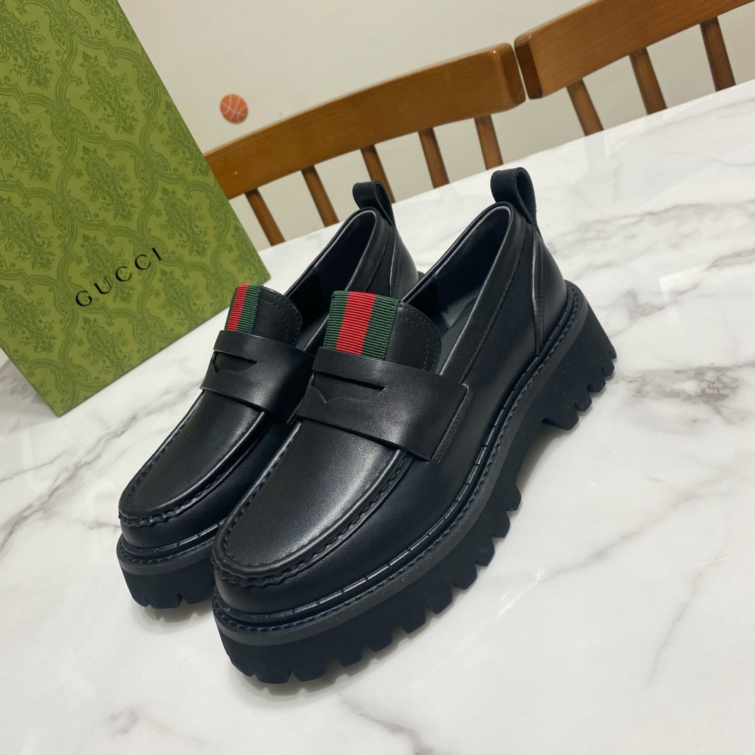 Gucci women's leather shoes-59