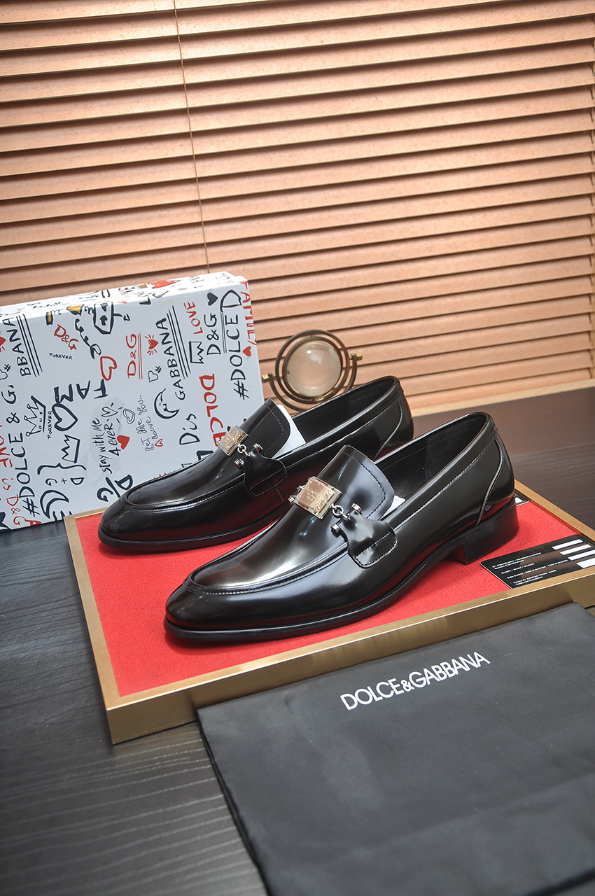 D&G men's leather shoes-81