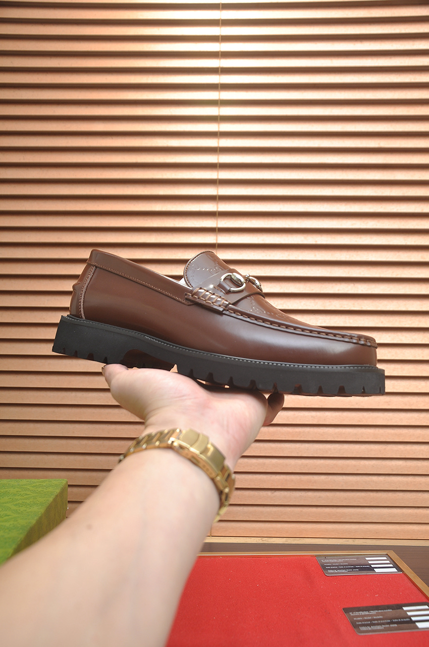 Gucci men's leather shoes-25