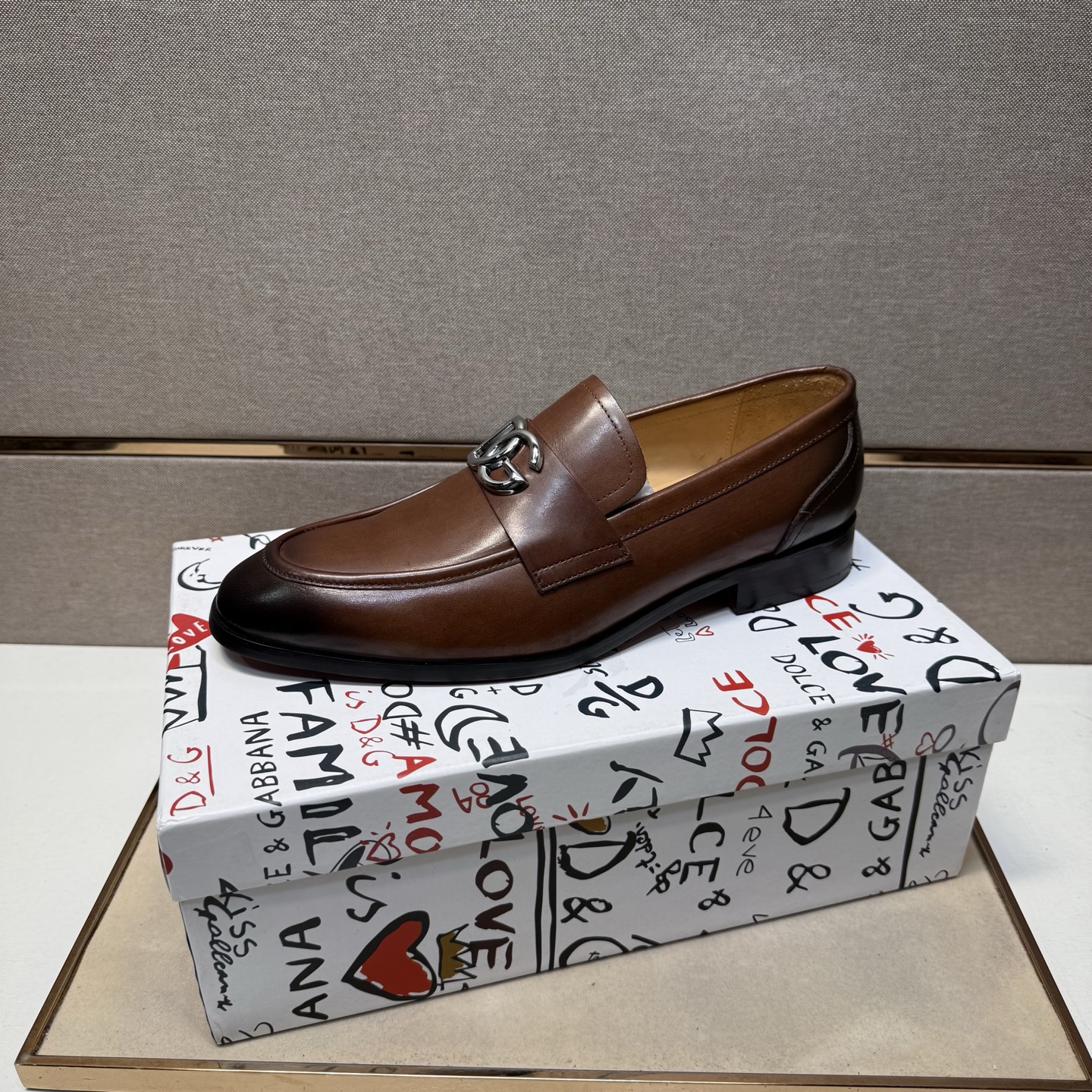 D&G men's leather shoes-111