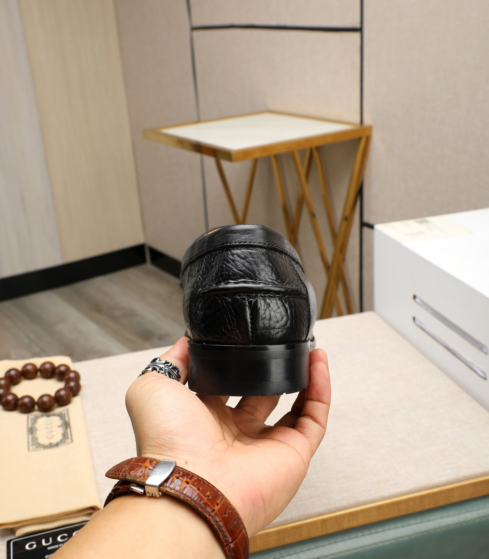 Gucci men's leather shoes-113