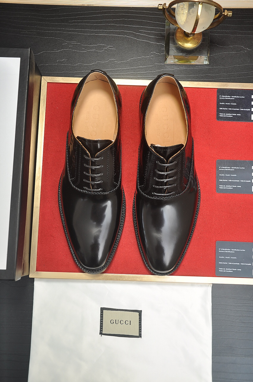 Gucci men's leather shoes-62