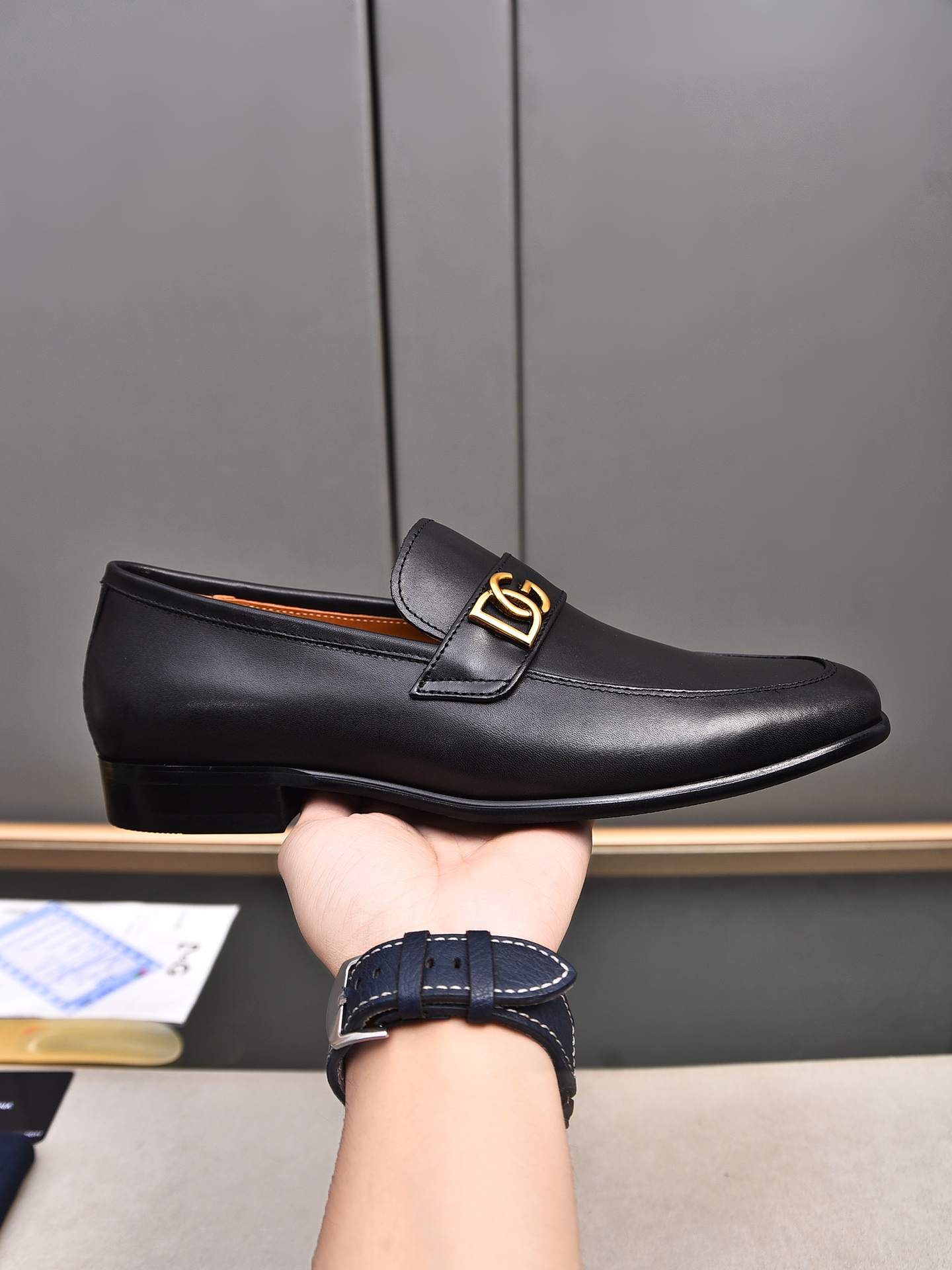 D&G men's leather shoes-14