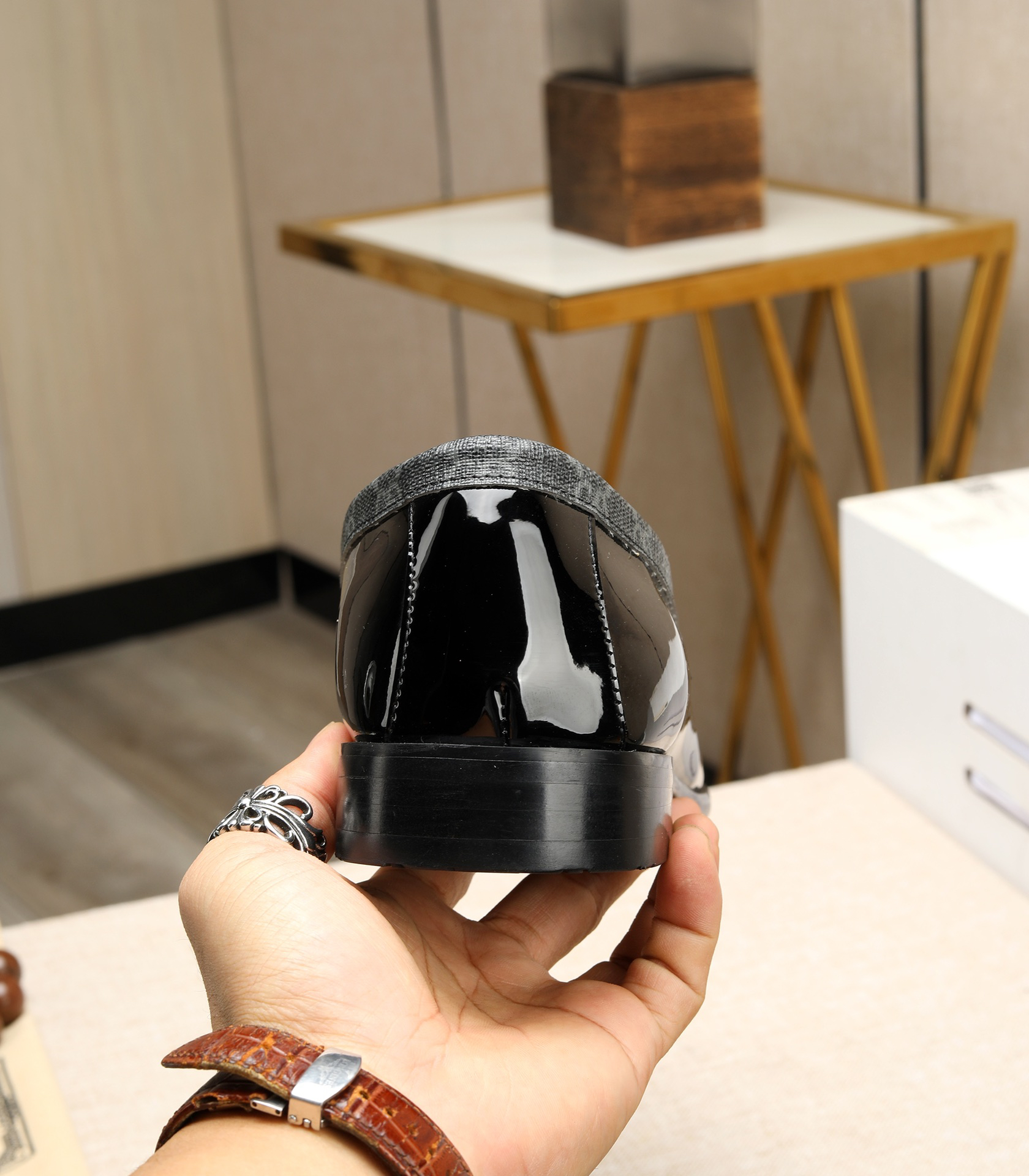 Gucci men's leather shoes-7