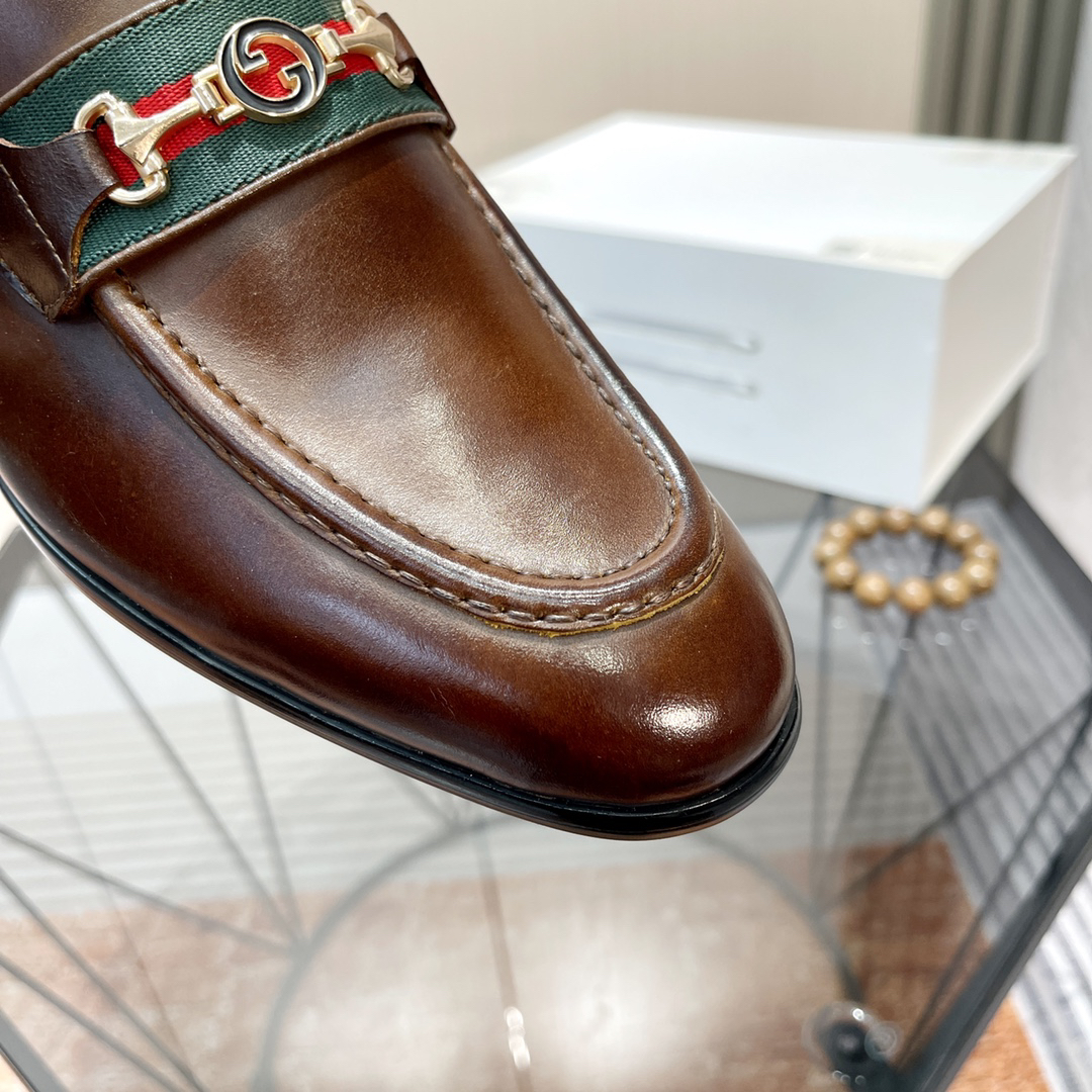 Gucci men's leather shoes-128