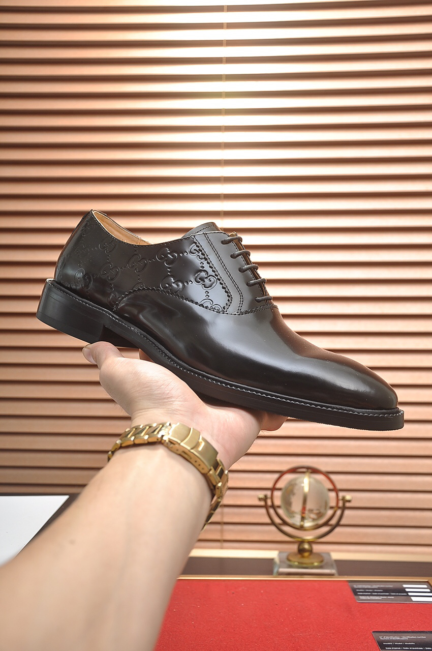 Gucci men's leather shoes-62