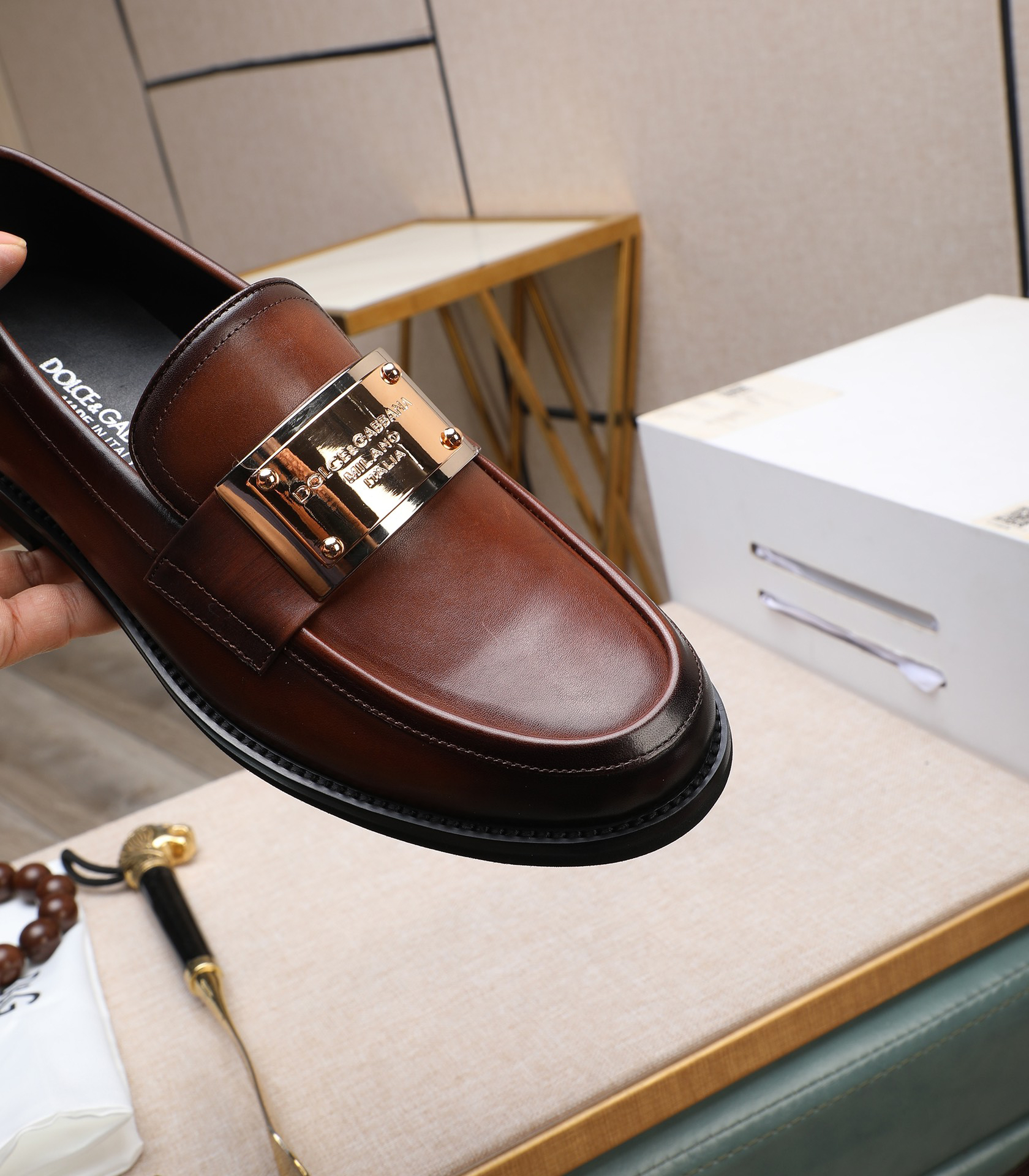 D&G men's leather shoes-6