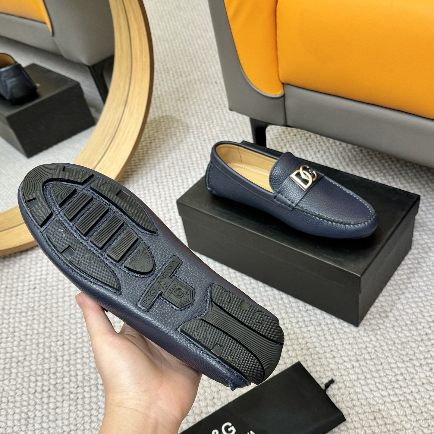 D&G men's leather shoes-76