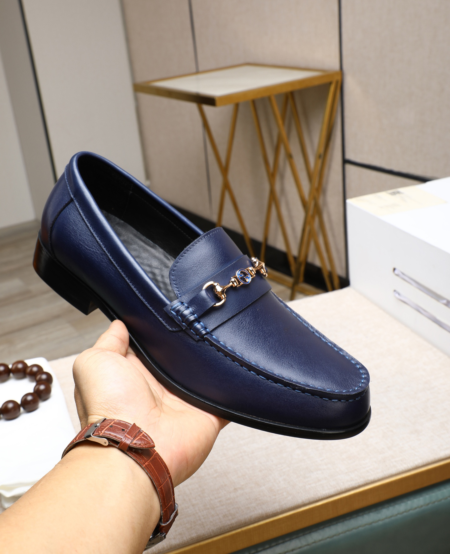 Gucci men's leather shoes-103