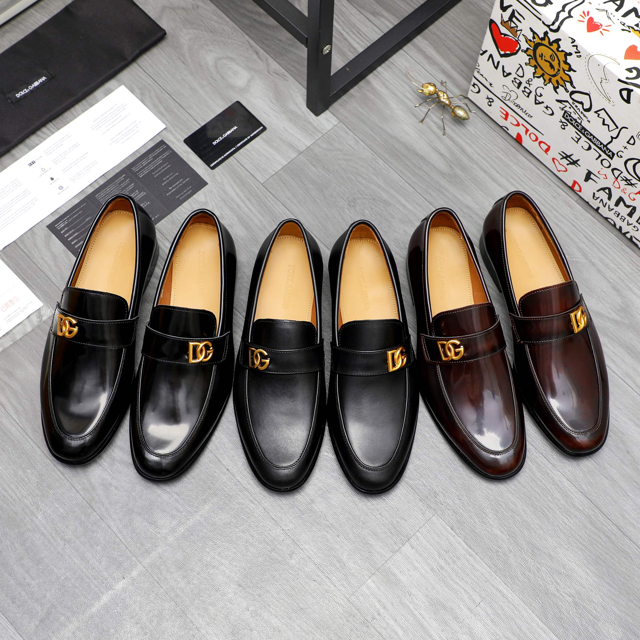 D&G men's leather shoes-59