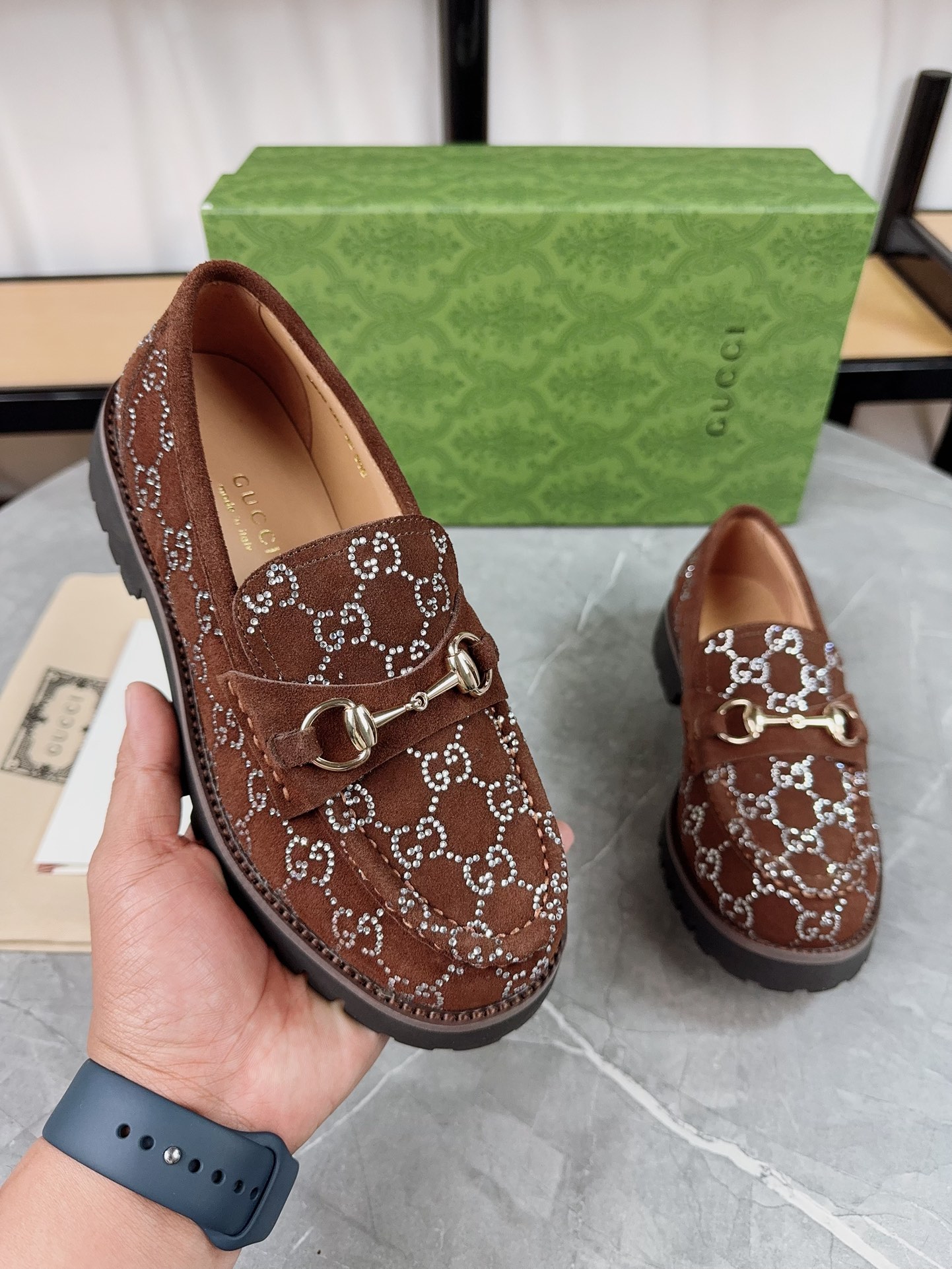 Gucci women's leather shoes-117