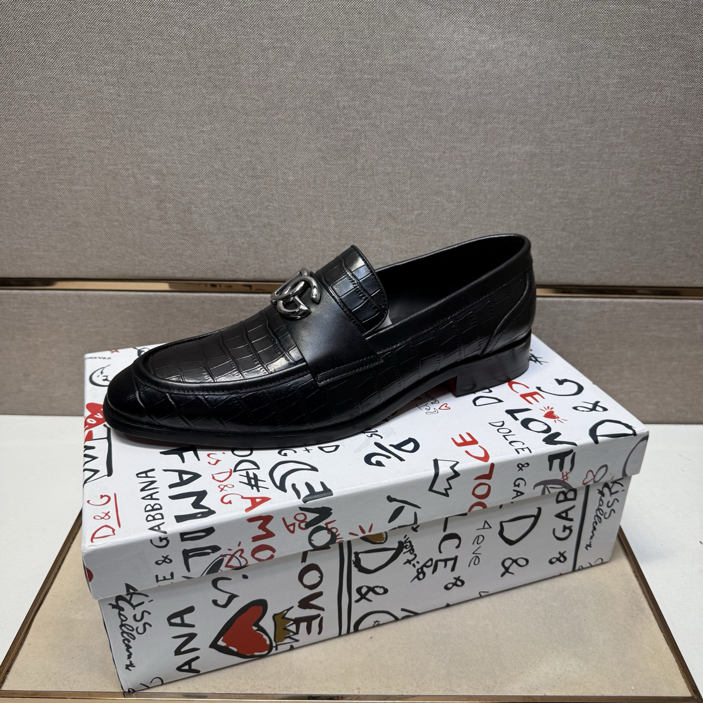 D&G men's leather shoes-96