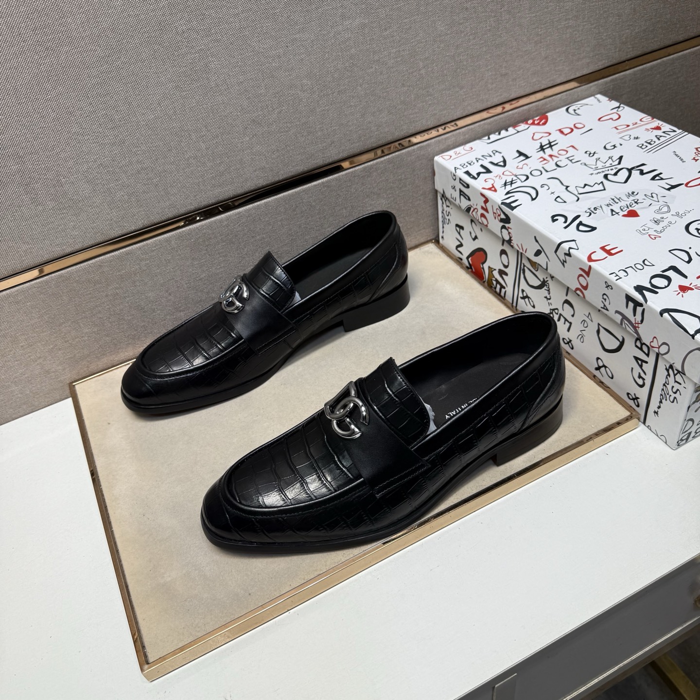 D&G men's leather shoes-31