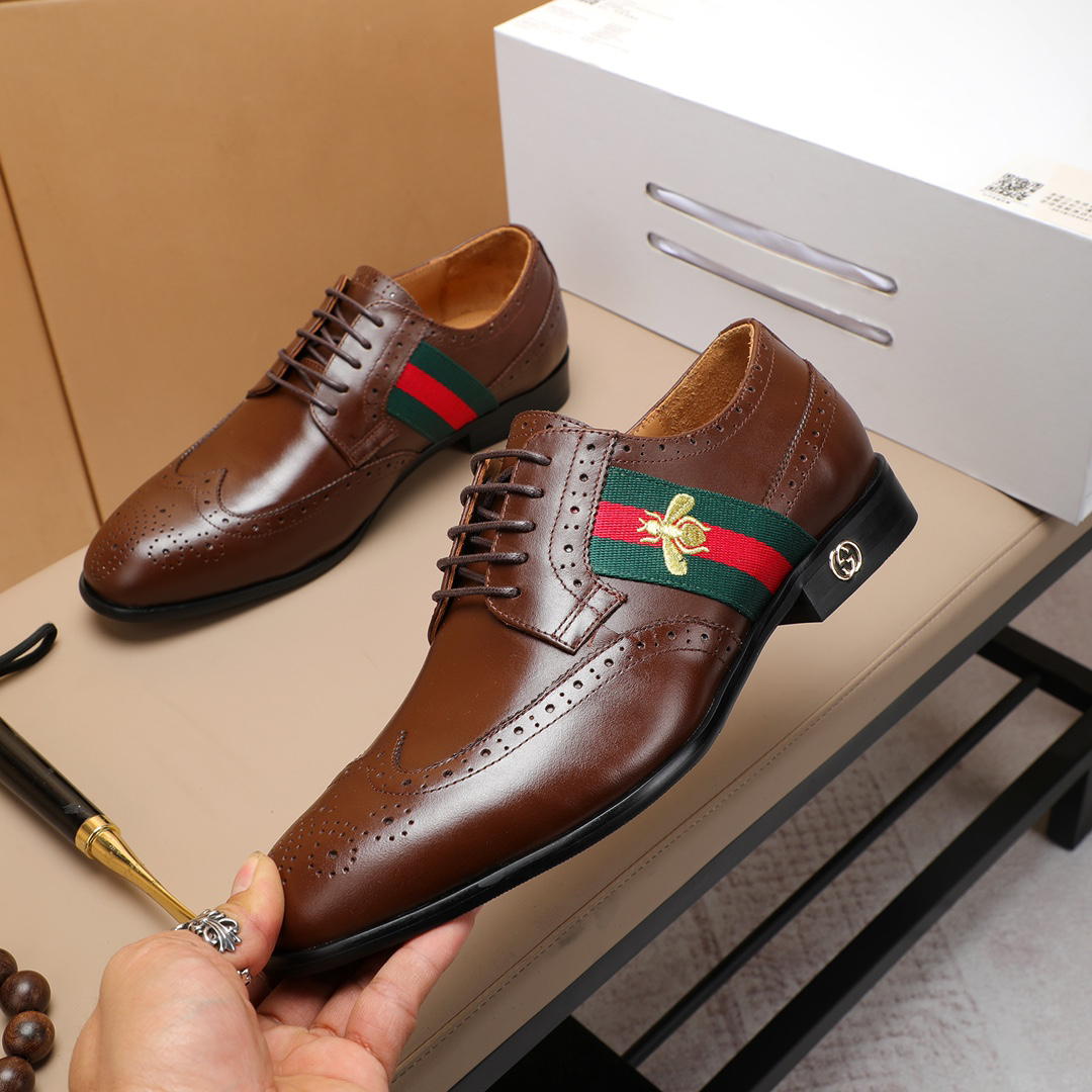 Gucci men's leather shoes-88