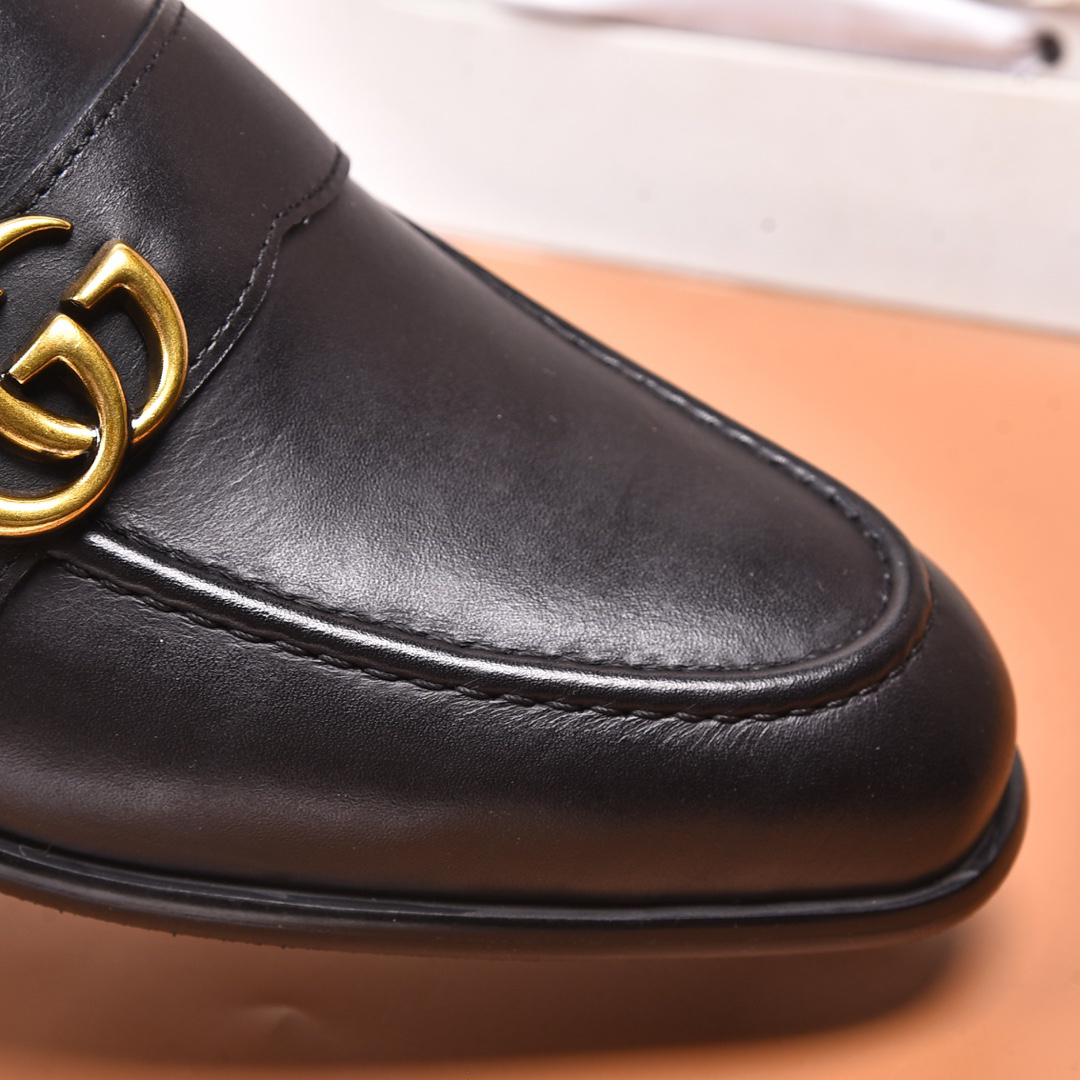 Gucci men's leather shoes-12