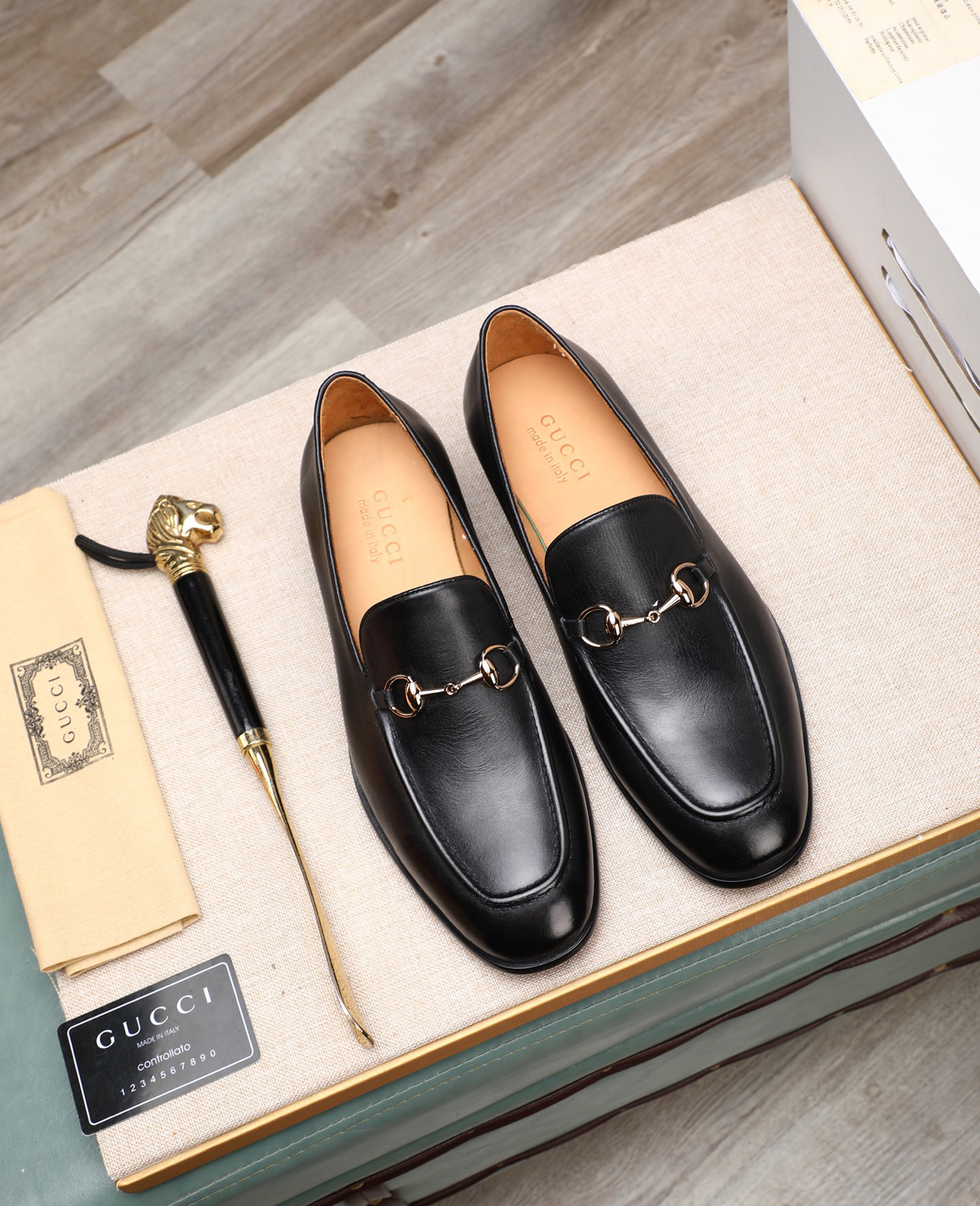 Gucci men's leather shoes-19