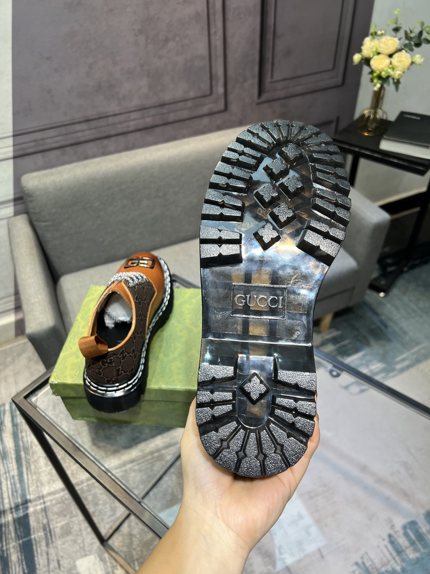 Gucci men's leather shoes-47