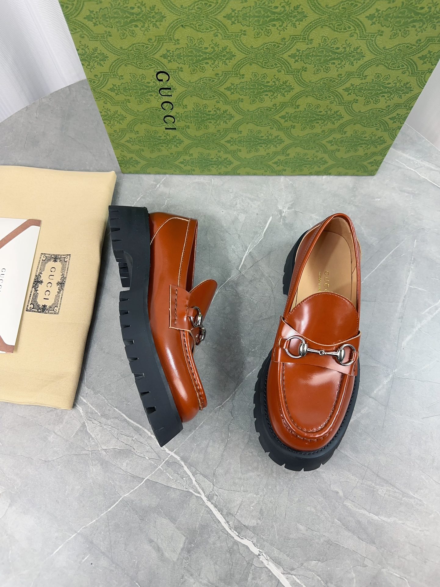 Gucci women's leather shoes-104