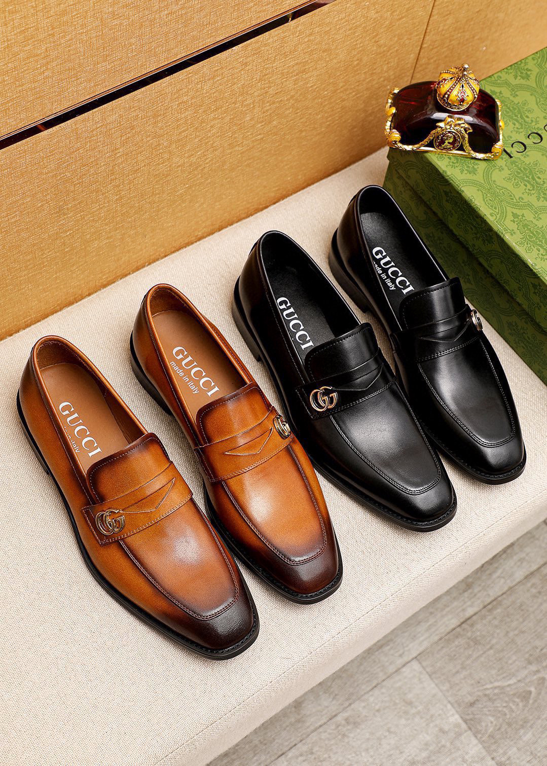 Gucci men's leather shoes-71