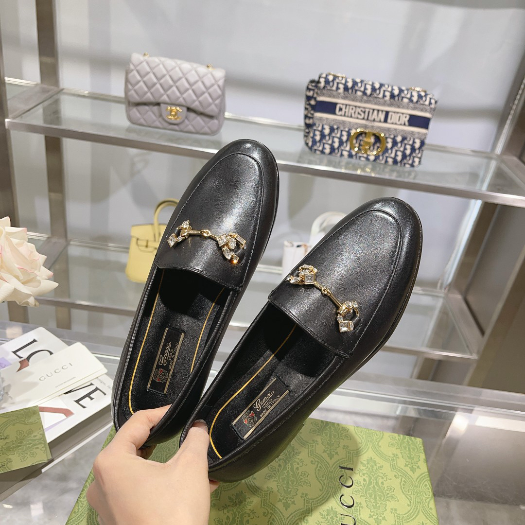 Gucci women's leather shoes-20