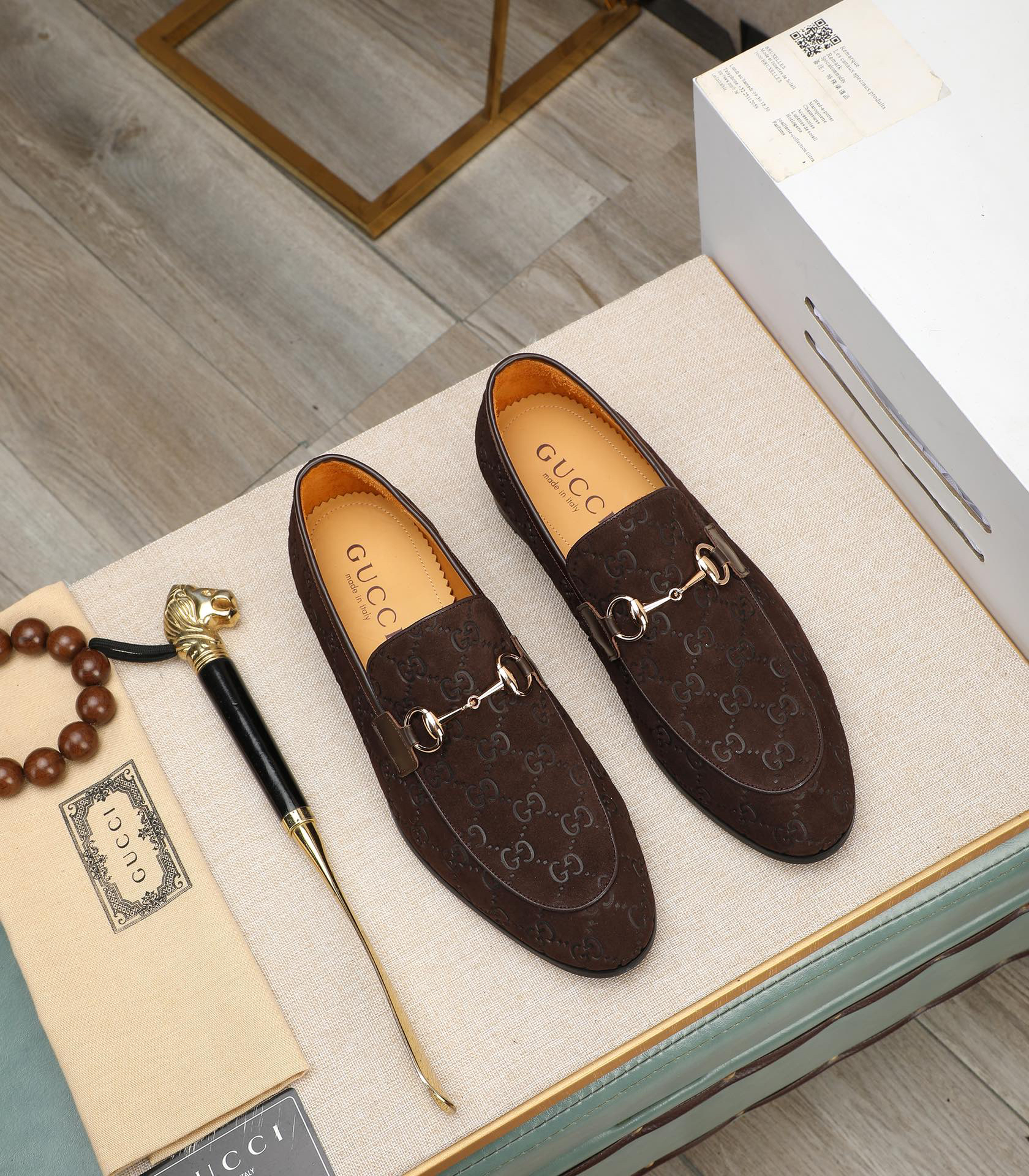 Gucci men's leather shoes-73